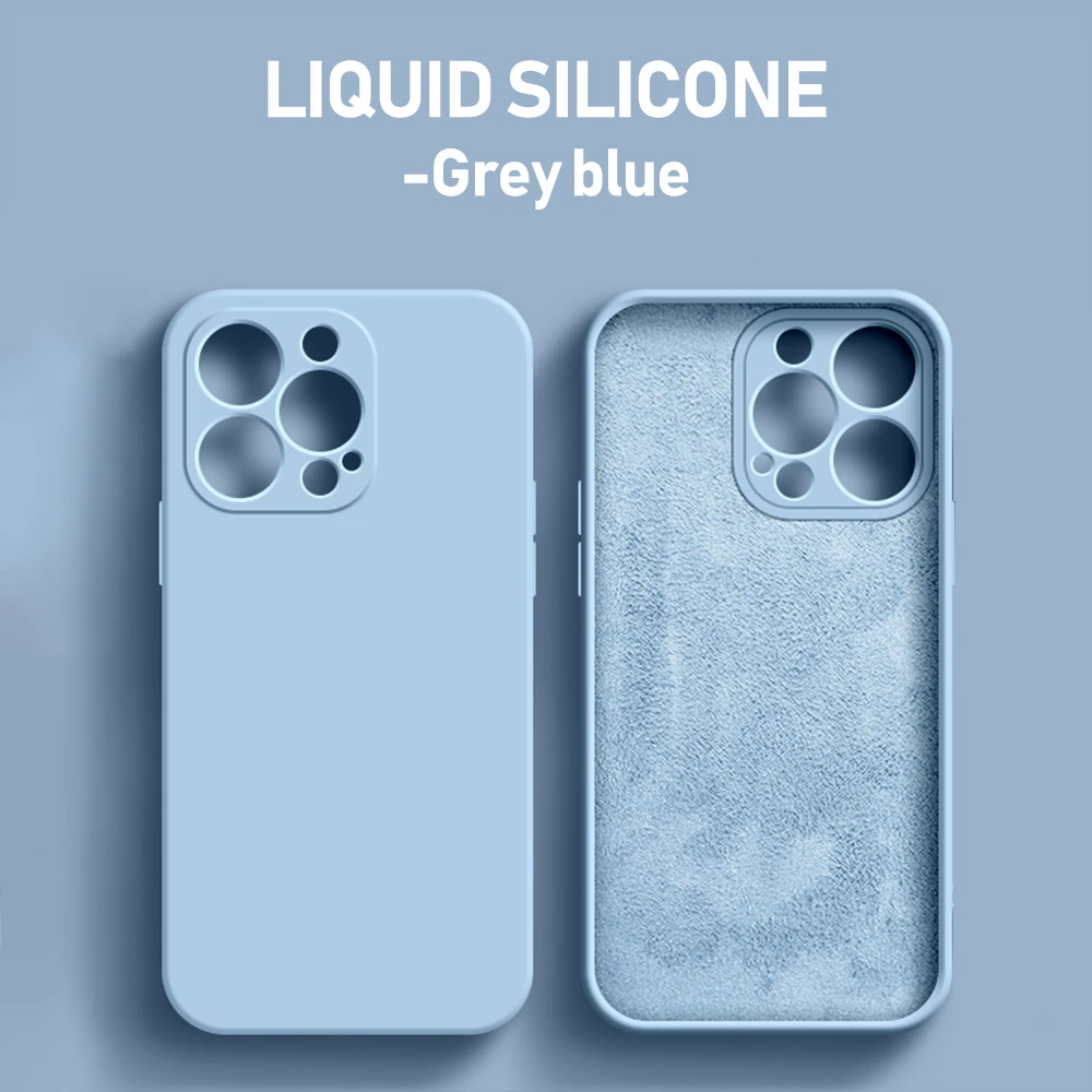 Original Liquid Silicone Case For iPhone 15 14 13 12 11 Pro Max Mini X XR XS 7 8 Plus SE 2020 Shockproof Soft Phone Case Etui