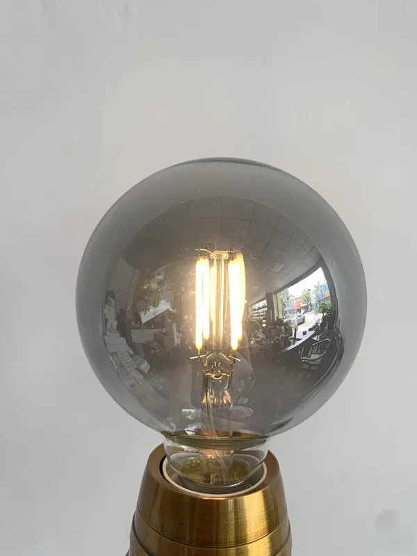 LED ST64 G95 G125 4W 8W Dimmable E27 220V 110V Smoky Gray 2700K GSpiral Filament Bulb Retro Vintage Decorative Light Edison Lamp