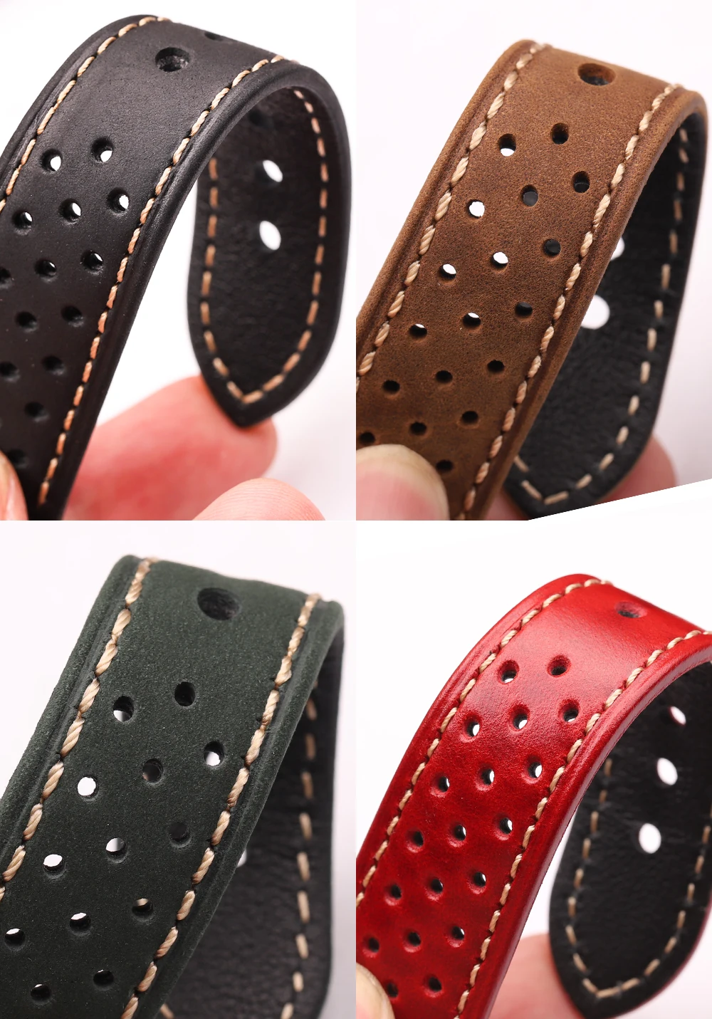 Genuine Leather Watch Band Bracelet 20mm 22mm 24mm Cowhide Vintage Watchband Deployment Clasp For Samsung Galaxy Watch 3 4 Strap