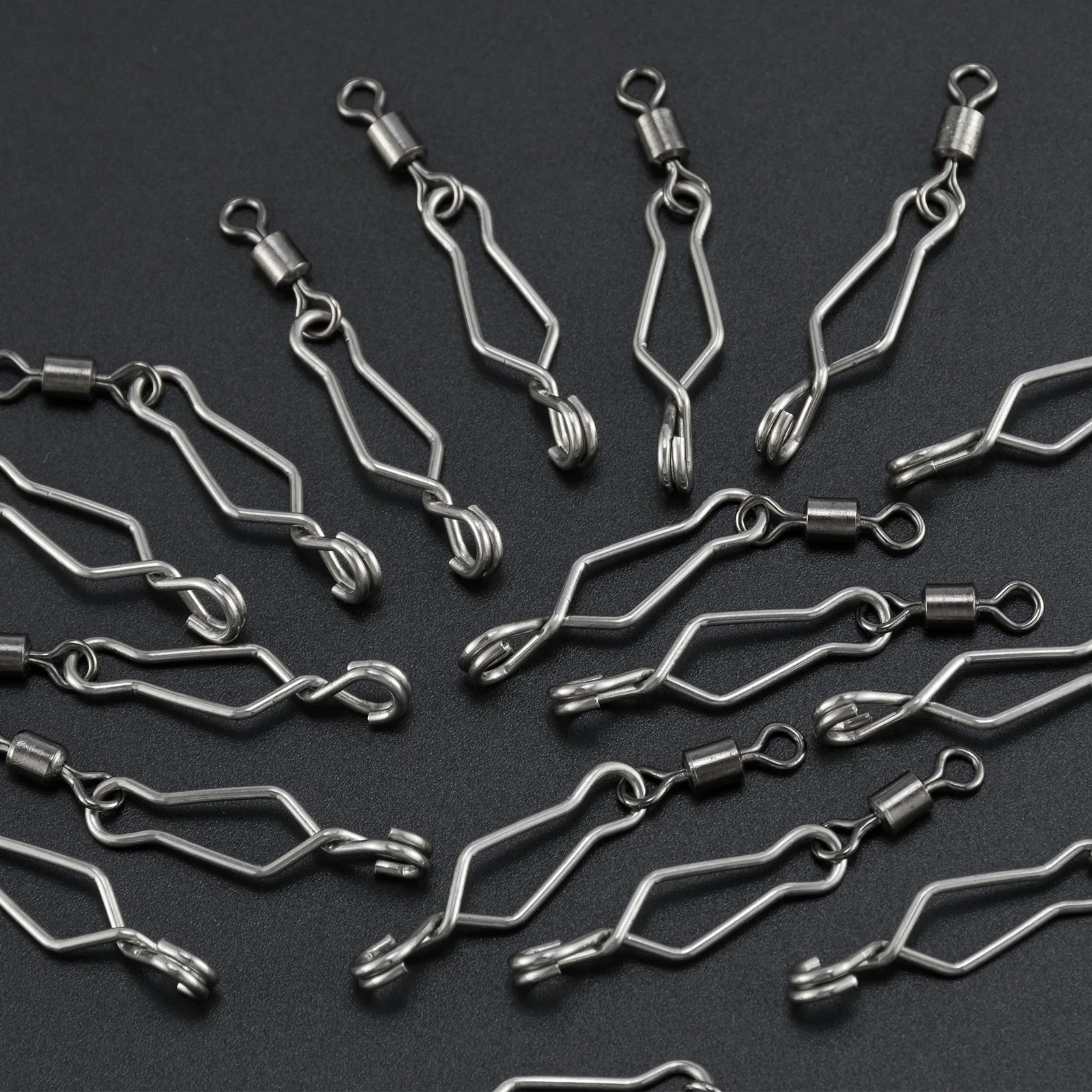 20/40pcs Quick Change Fishing Speed Clips Fishing Snap High Strength Stainless Steel Saltwater for Barrel Swivel Lure Hook
