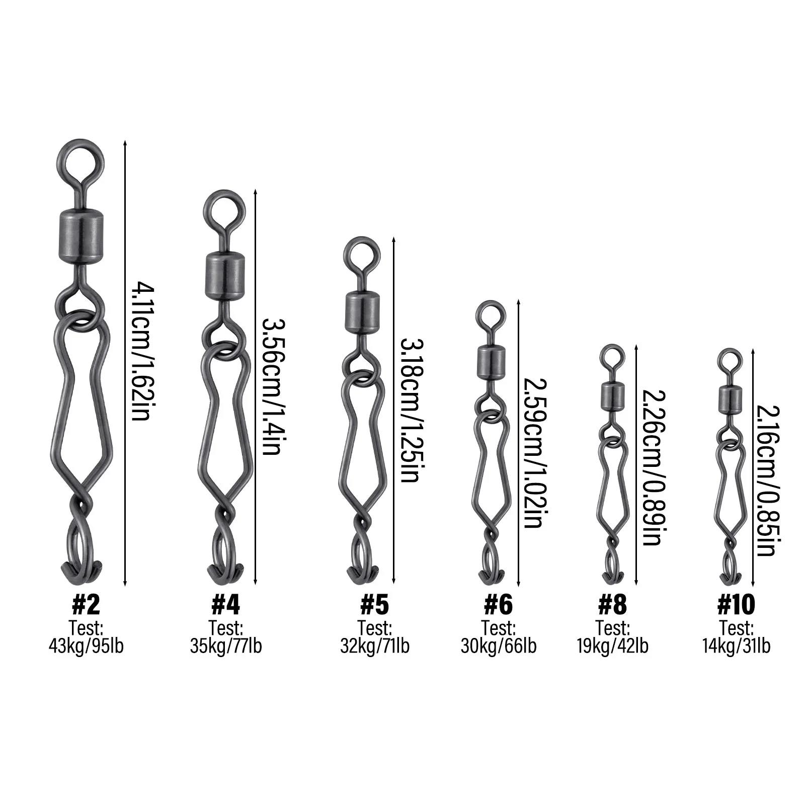 20/40pcs Quick Change Fishing Speed Clips Fishing Snap High Strength Stainless Steel Saltwater for Barrel Swivel Lure Hook