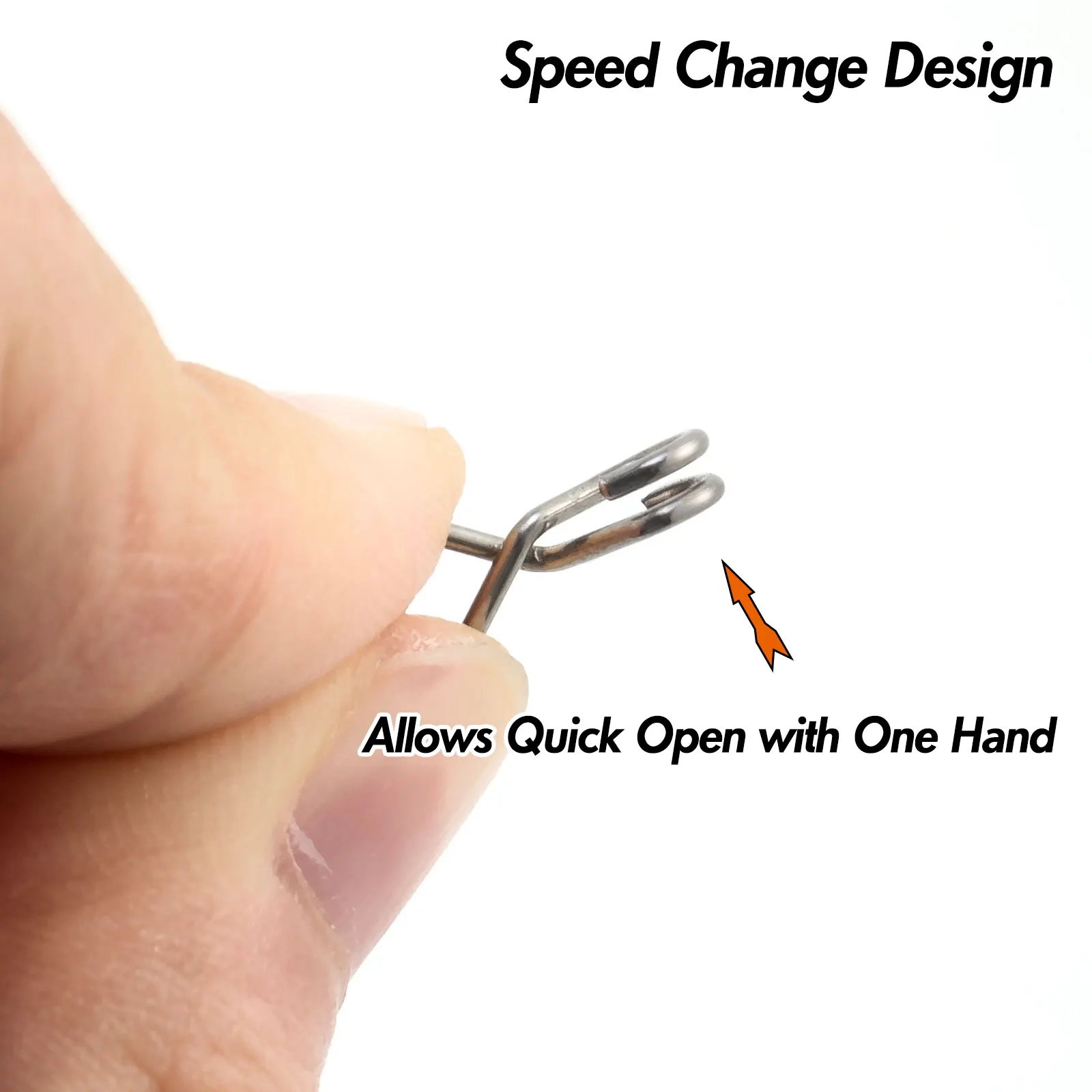 20/40pcs Quick Change Fishing Speed Clips Fishing Snap High Strength Stainless Steel Saltwater for Barrel Swivel Lure Hook