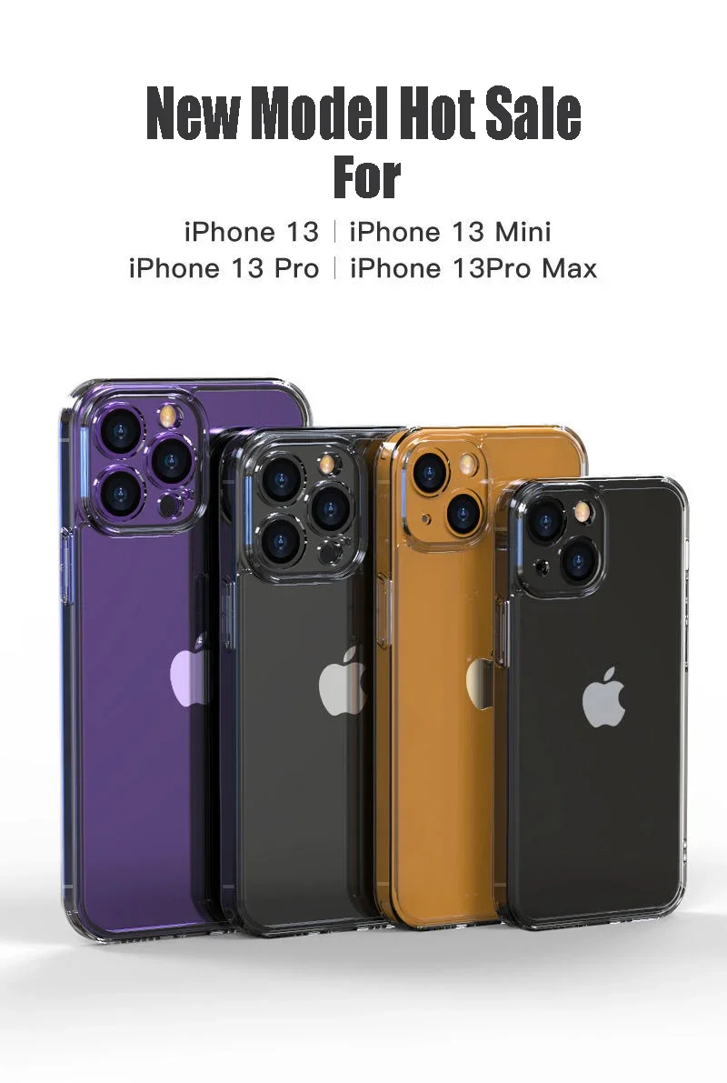 Transparent Tempered Glass Phone Case For iPhone 16 15 14 13 12Mini 11 Pro Max Plus XR XS 7 8 Shockproof Bumper Hard Clear Cover