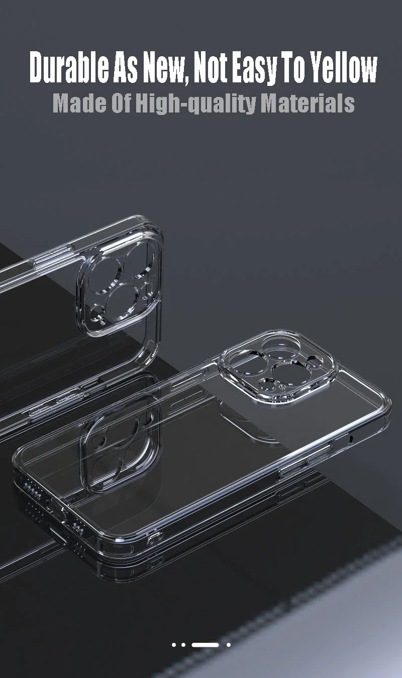 Transparent Tempered Glass Phone Case For iPhone 16 15 14 13 12Mini 11 Pro Max Plus XR XS 7 8 Shockproof Bumper Hard Clear Cover
