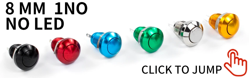 8 10 12 16 mm Waterproof Metal Push Button Switch LED Light Self-locking/Latching Self-reset 3 6 12 24 110 220V high head