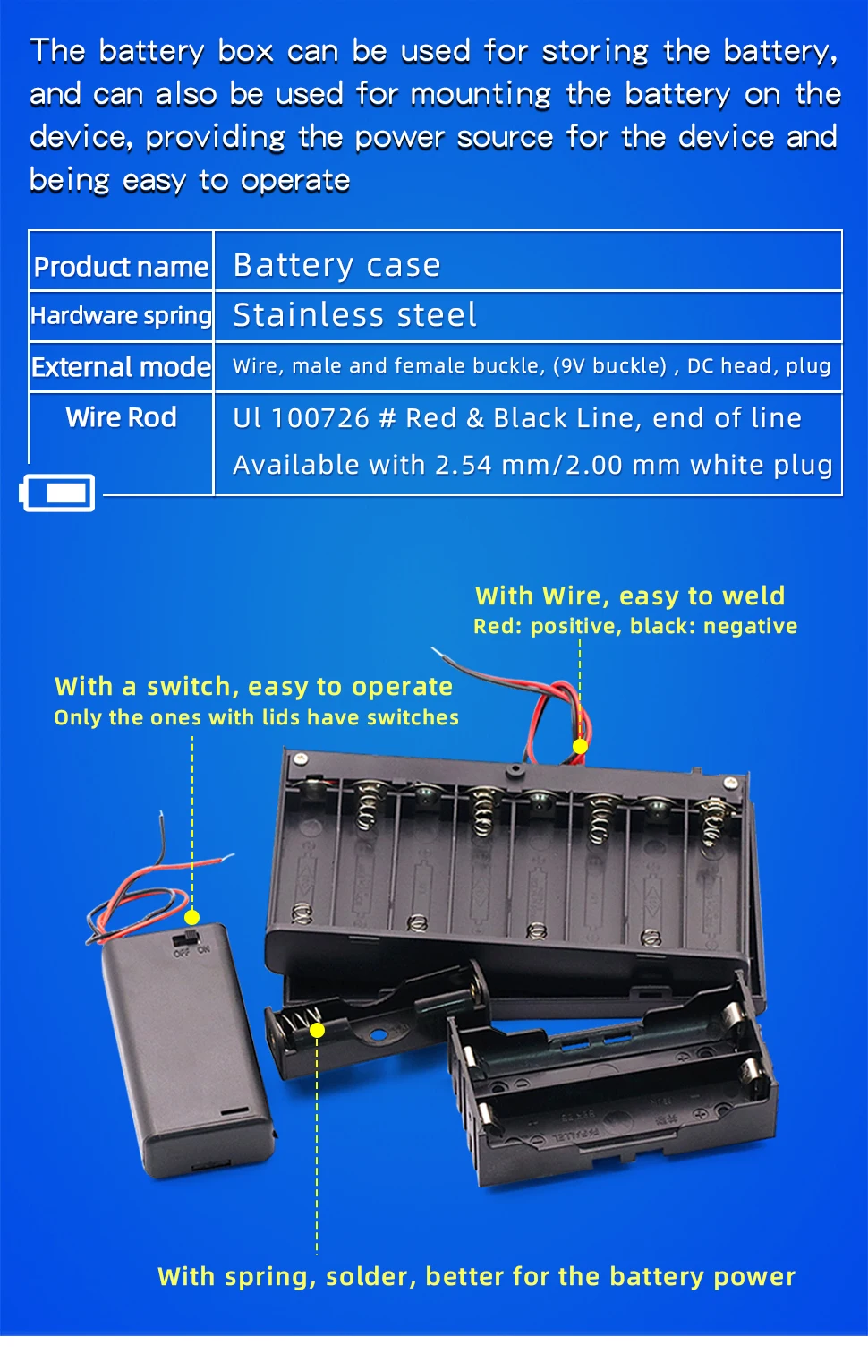 1PCS 1 2 3 4 5 6 Way Battery Box No. 5 Slots Battery Holder For 1/2/3/4/8 X Box Holder Without Switch Cover