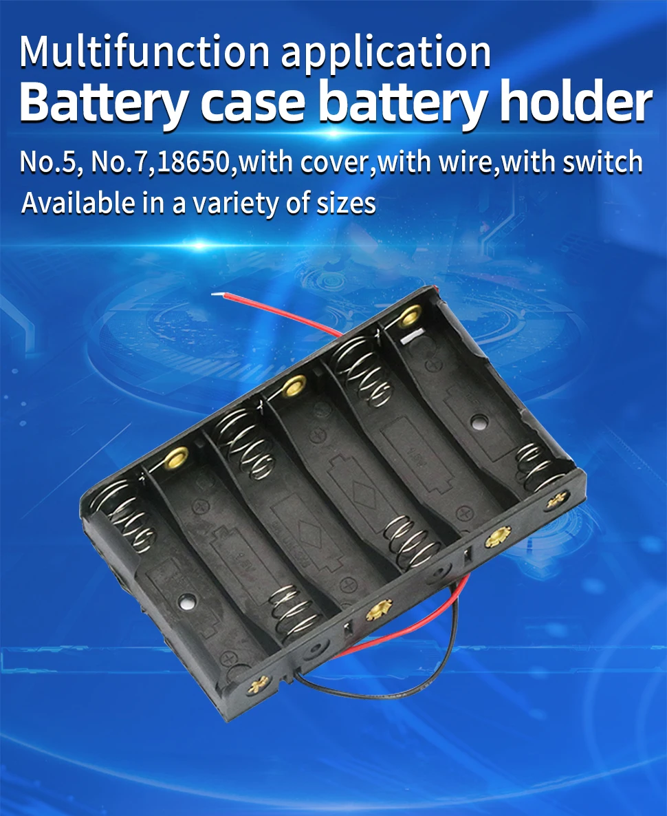 1PCS 1 2 3 4 5 6 Way Battery Box No. 5 Slots Battery Holder For 1/2/3/4/8 X Box Holder Without Switch Cover