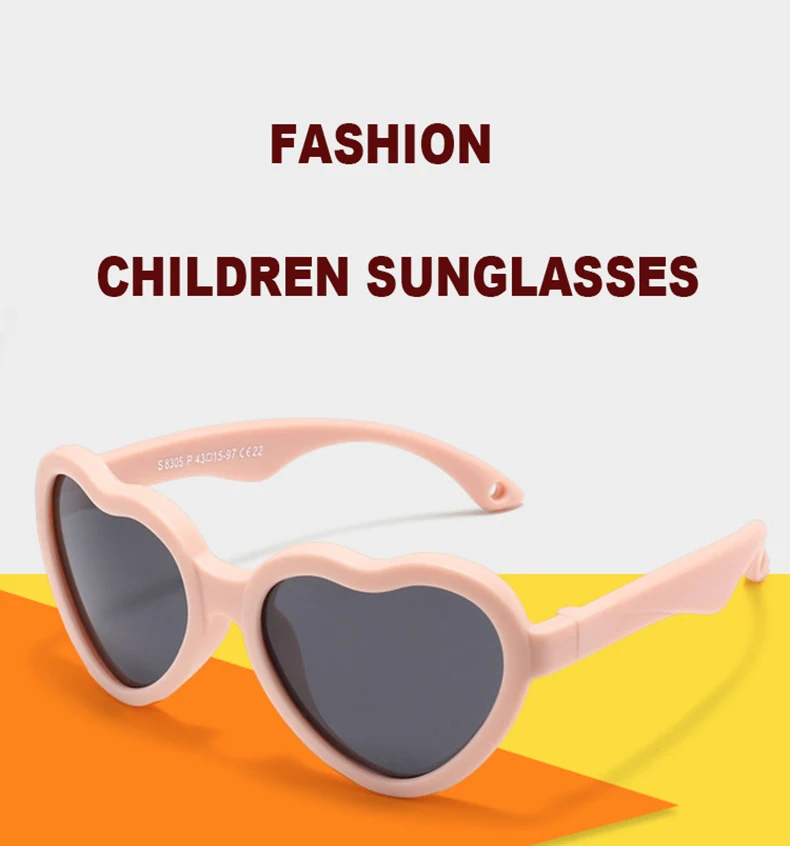 Fashion Heart Shaped Sunglasses Baby Girl Polarized UV Protection Toddler Shades 0-24 Months