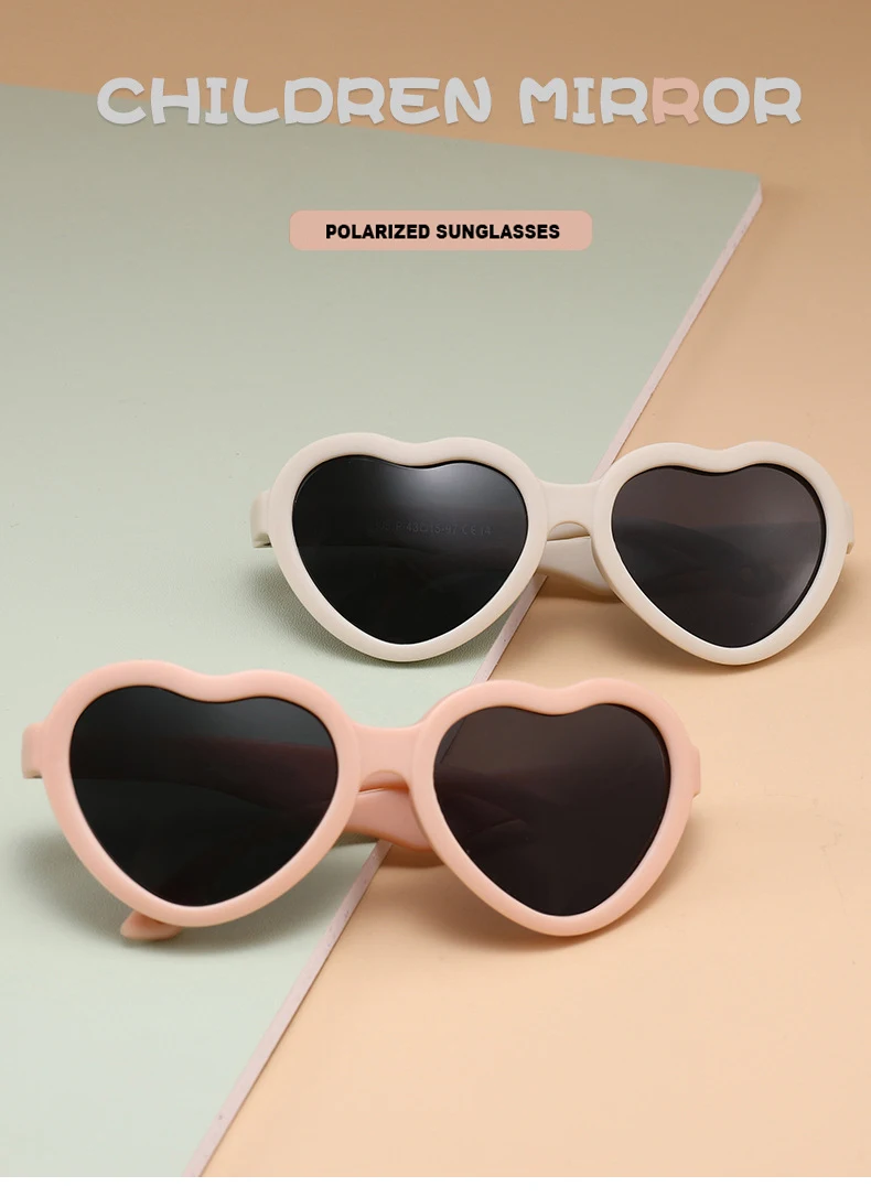 Fashion Heart Shaped Sunglasses Baby Girl Polarized UV Protection Toddler Shades 0-24 Months