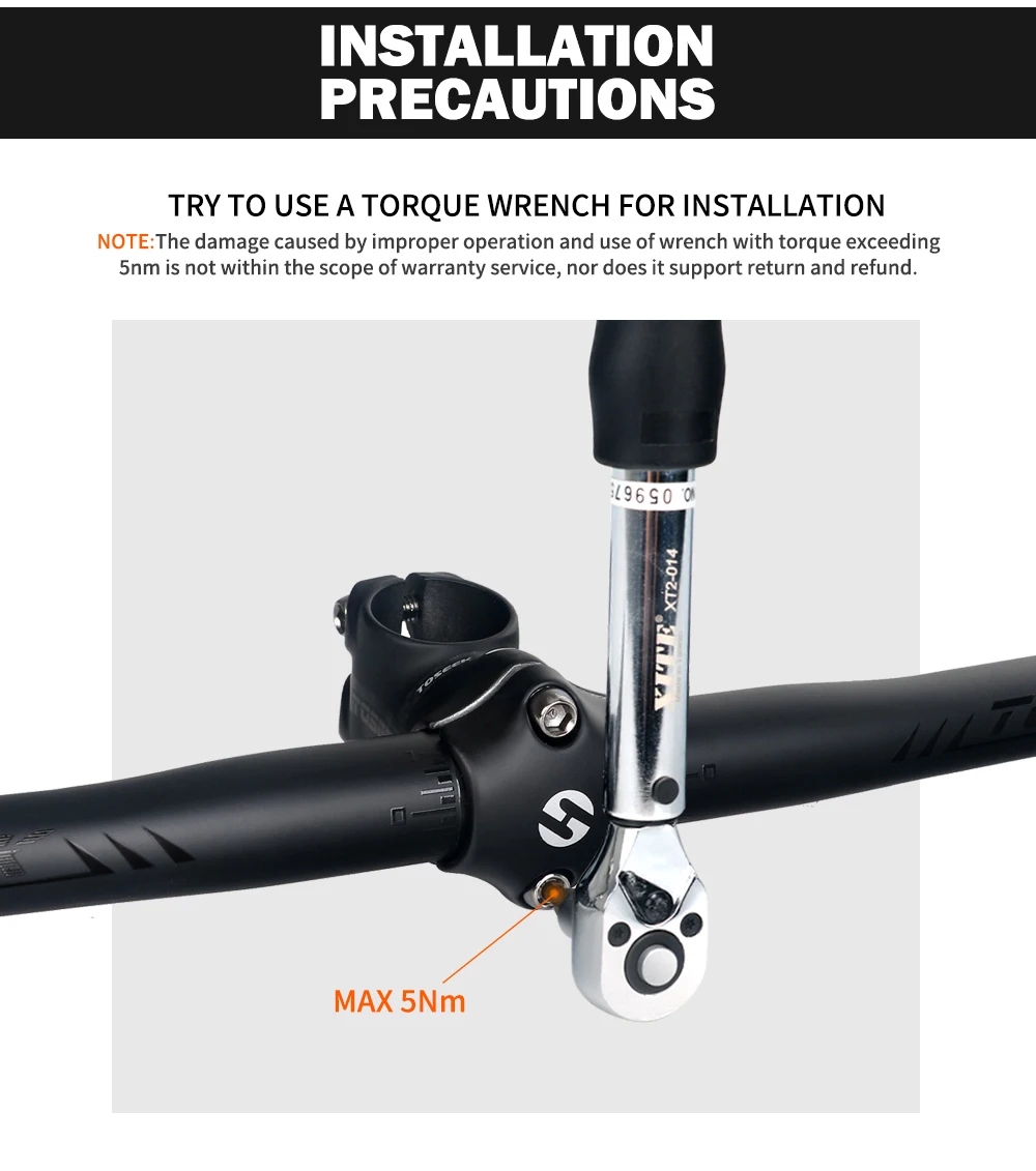 TOSEEK Carbon Handlebar for Stem 25.4mm Handle Bar Folding MTB Kids' Bike Parts Bicycle Bars Matt Black