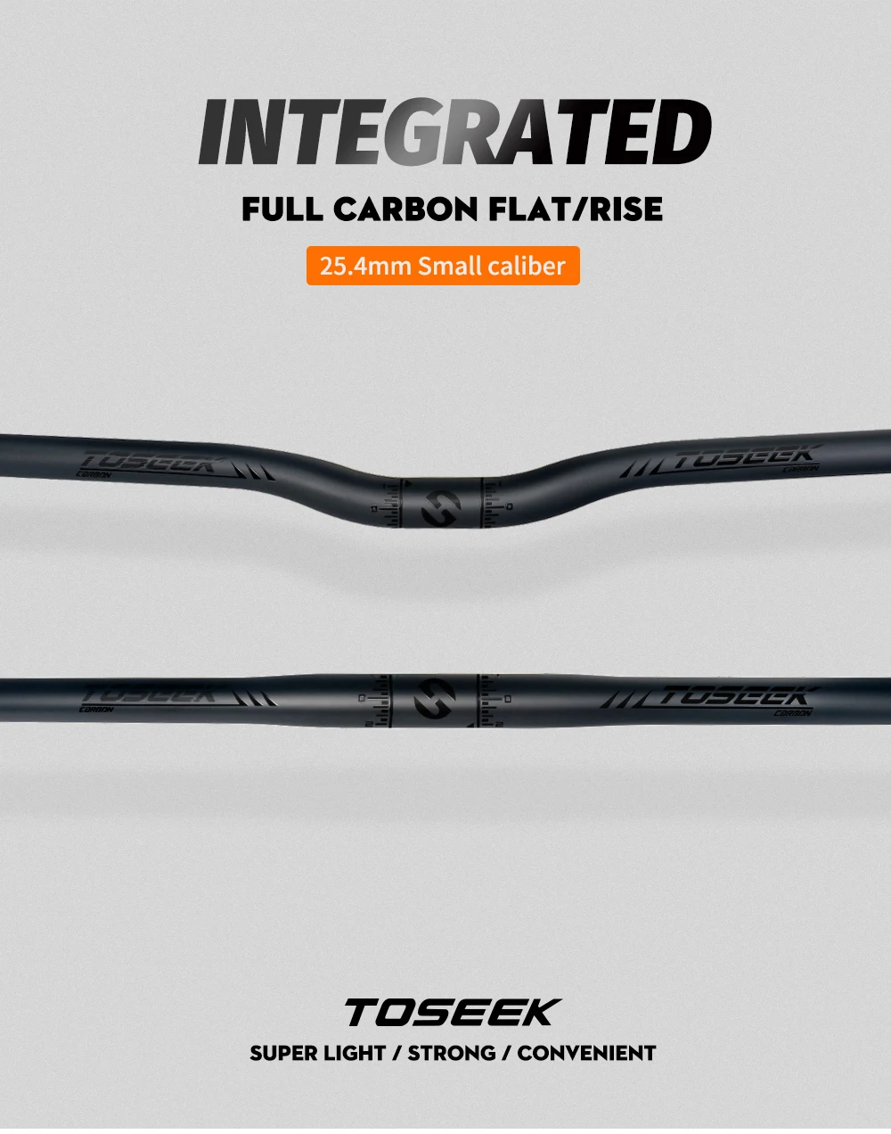 TOSEEK Carbon Handlebar for Stem 25.4mm Handle Bar Folding MTB Kids' Bike Parts Bicycle Bars Matt Black