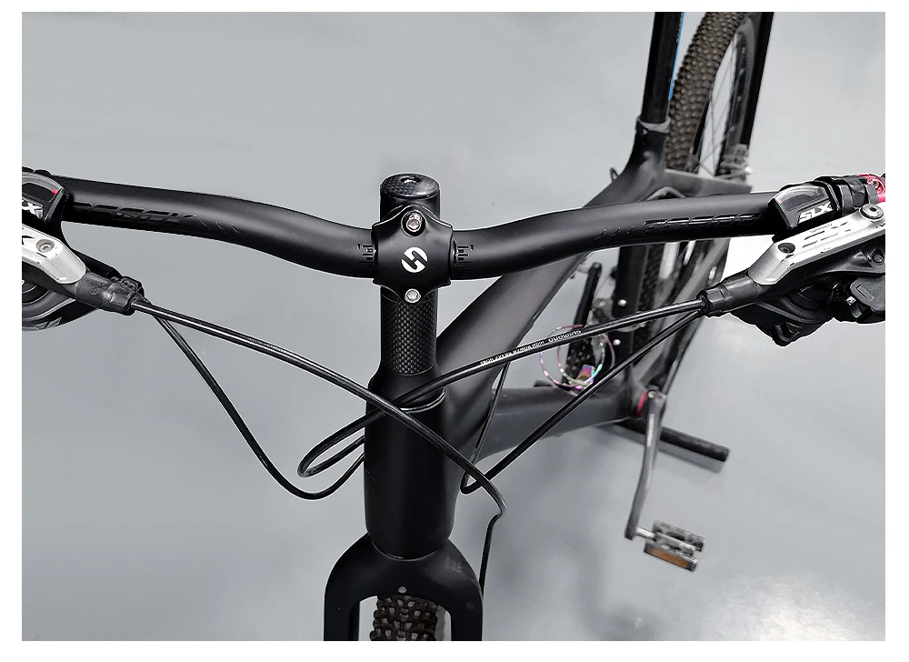 TOSEEK Carbon Handlebar for Stem 25.4mm Handle Bar Folding MTB Kids' Bike Parts Bicycle Bars Matt Black