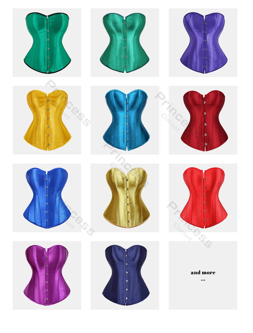 Sexy Corset Bustier Lace Up for Women Pink Victorian Corset Top Plus Size Vintage Satin Corset Overbust Black Blue Red Gold