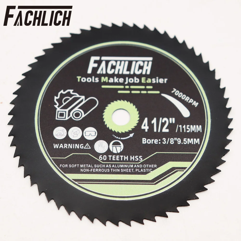 FACHLICH Dia115mm Cutting Disc Aluminum Metal Copper Wood PVC Pipe Concrete Marble Stone Saw Blade Bore9.5mm 4.5inch Plate
