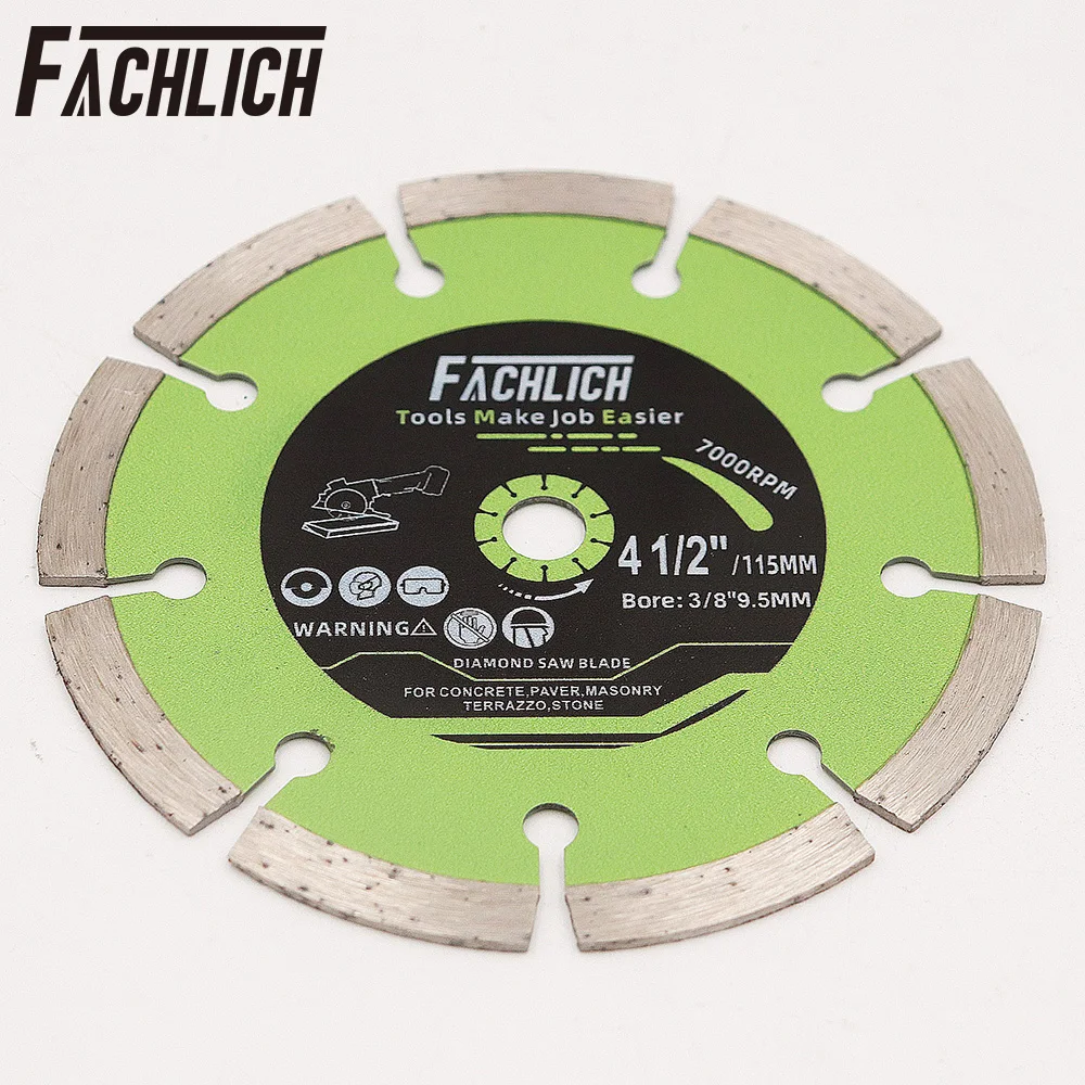 FACHLICH Dia115mm Cutting Disc Aluminum Metal Copper Wood PVC Pipe Concrete Marble Stone Saw Blade Bore9.5mm 4.5inch Plate