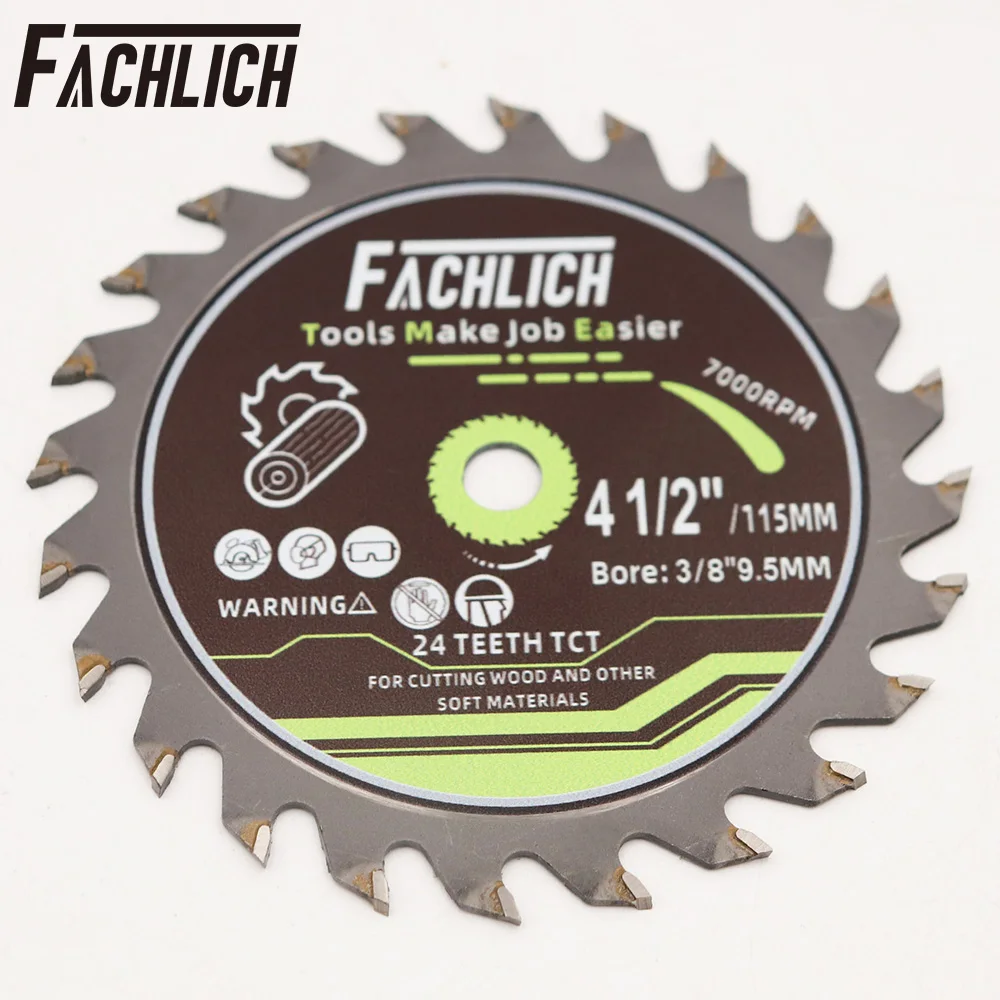 FACHLICH Dia115mm Cutting Disc Aluminum Metal Copper Wood PVC Pipe Concrete Marble Stone Saw Blade Bore9.5mm 4.5inch Plate