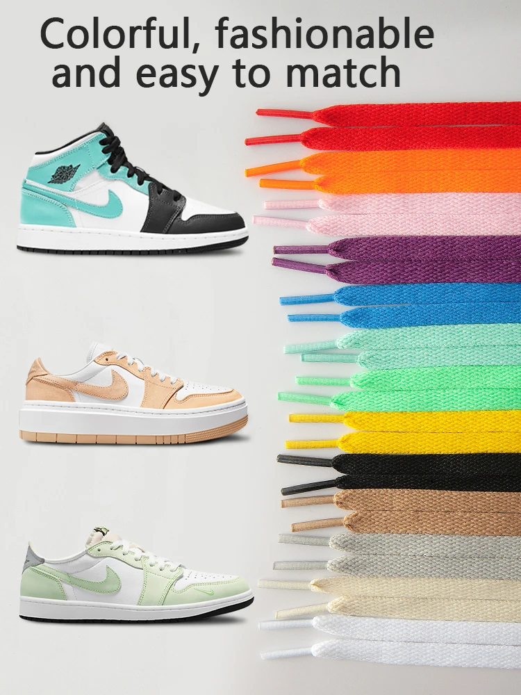 60cm~180cm Thicken Laces for Sneakers No Elasticity Flat Shoelaces Colored Shoe Laces for Shoes Classic Soft Shoestrings