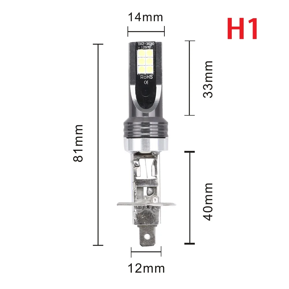2Pcs H11 H8 H4 H7 H1 H16 H3 H10 9005 HB3 9006 HB4 LED Car Fog Lights 6000K Headlight Bulbs 3000K 12000K 4300K Auto Fog Lamp