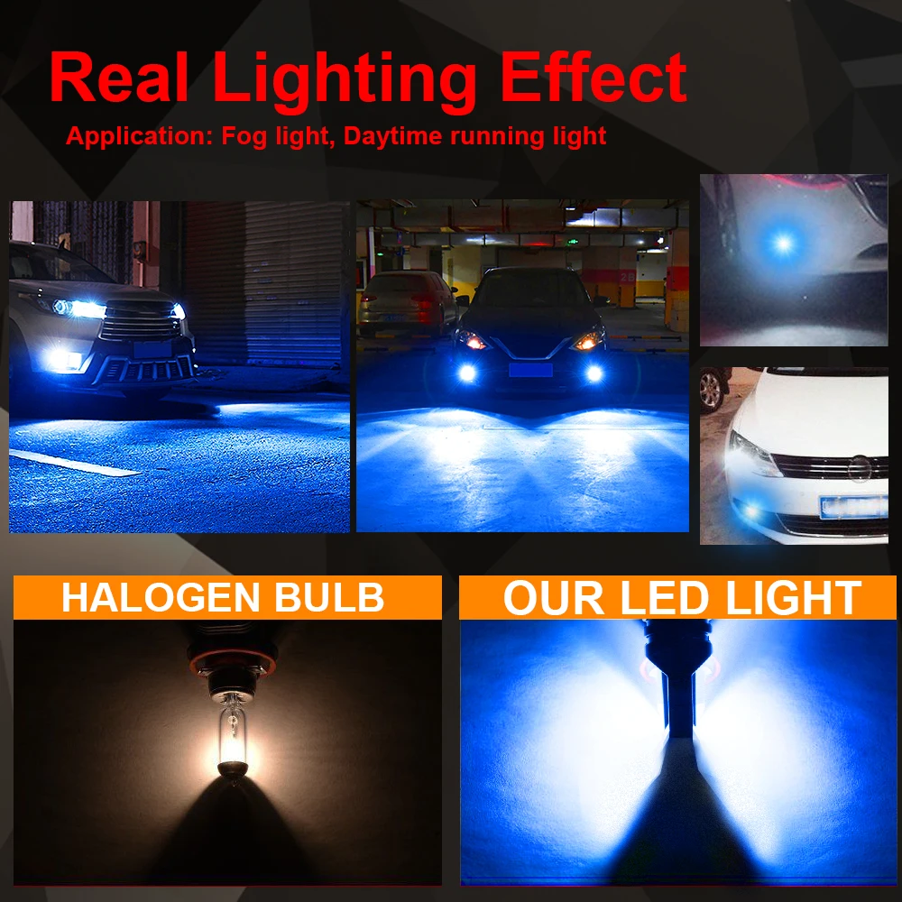 2Pcs H11 H8 H4 H7 H1 H16 H3 H10 9005 HB3 9006 HB4 LED Car Fog Lights 6000K Headlight Bulbs 3000K 12000K 4300K Auto Fog Lamp