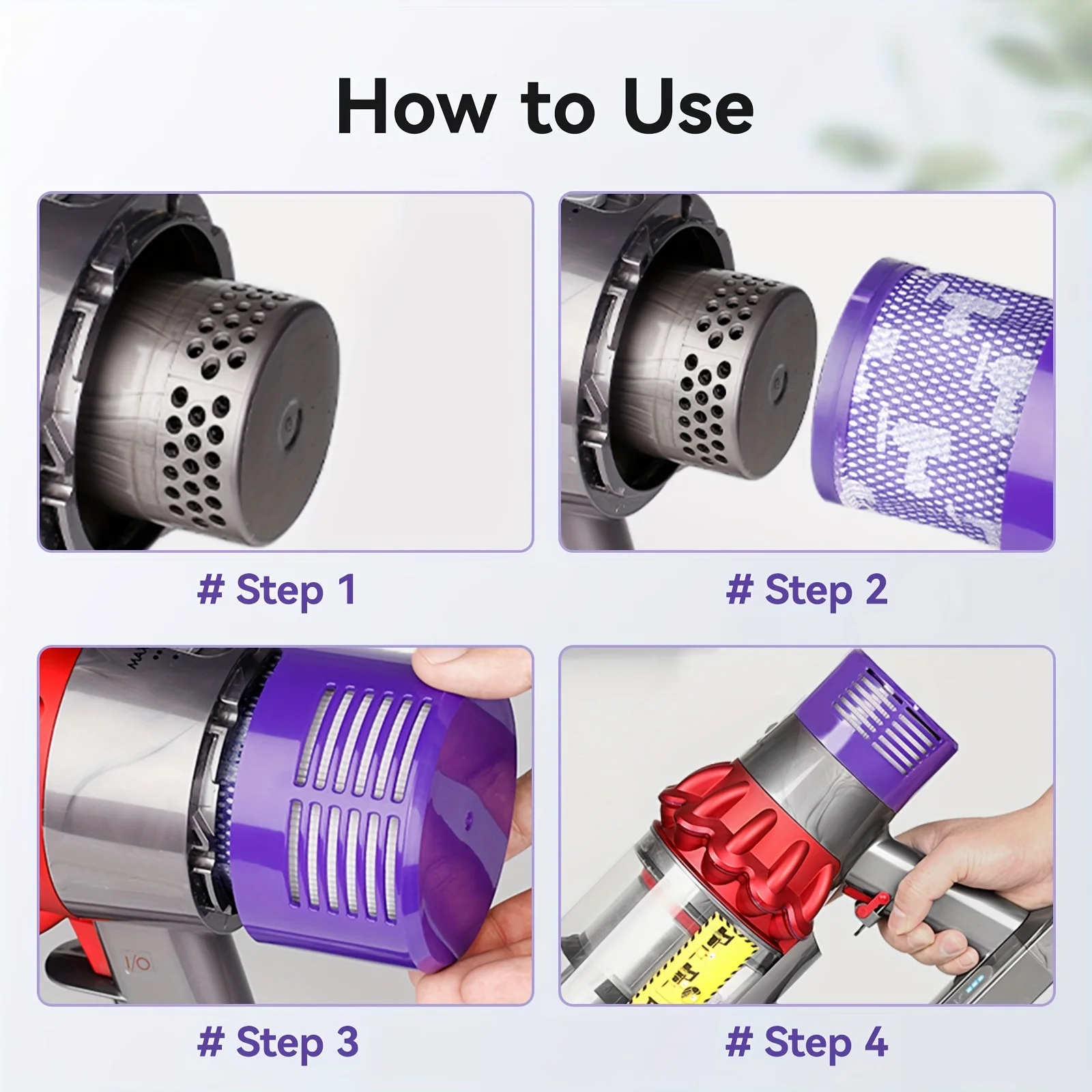 Washable Big Filter Unit For Dyson V10 SV12 Cyclone Animal Absolute Total Clean Cordless Vacuum Cleaner Replace Filter