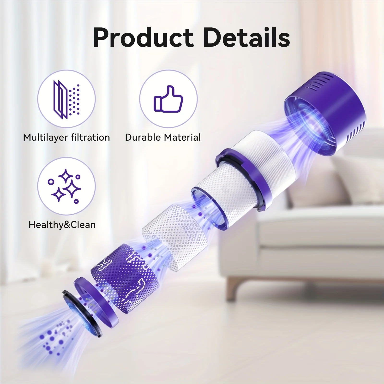 Washable Big Filter Unit For Dyson V10 SV12 Cyclone Animal Absolute Total Clean Cordless Vacuum Cleaner Replace Filter