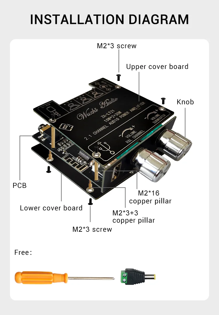 Mini Bluetooth 5.1 DC 9-24V Audio Digital Power Amplifier Board Module 2.1 Channel 2.0 Stereo Dual Channel 30W*2 15W*2+30W