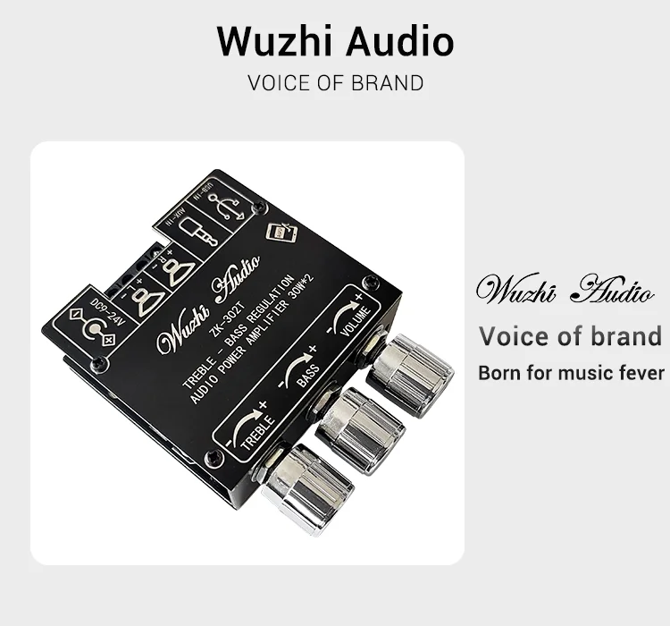Mini Bluetooth 5.1 DC 9-24V Audio Digital Power Amplifier Board Module 2.1 Channel 2.0 Stereo Dual Channel 30W*2 15W*2+30W