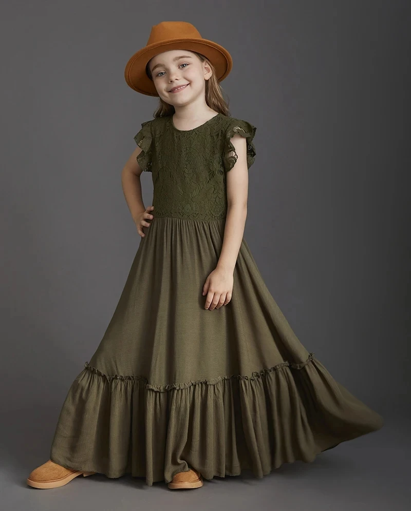 Summer Girls Lace Cotton Bohemia Long Dresses Baby Kids Flower Wedding Princess Party Dress Vestidos Costume Children Clothing