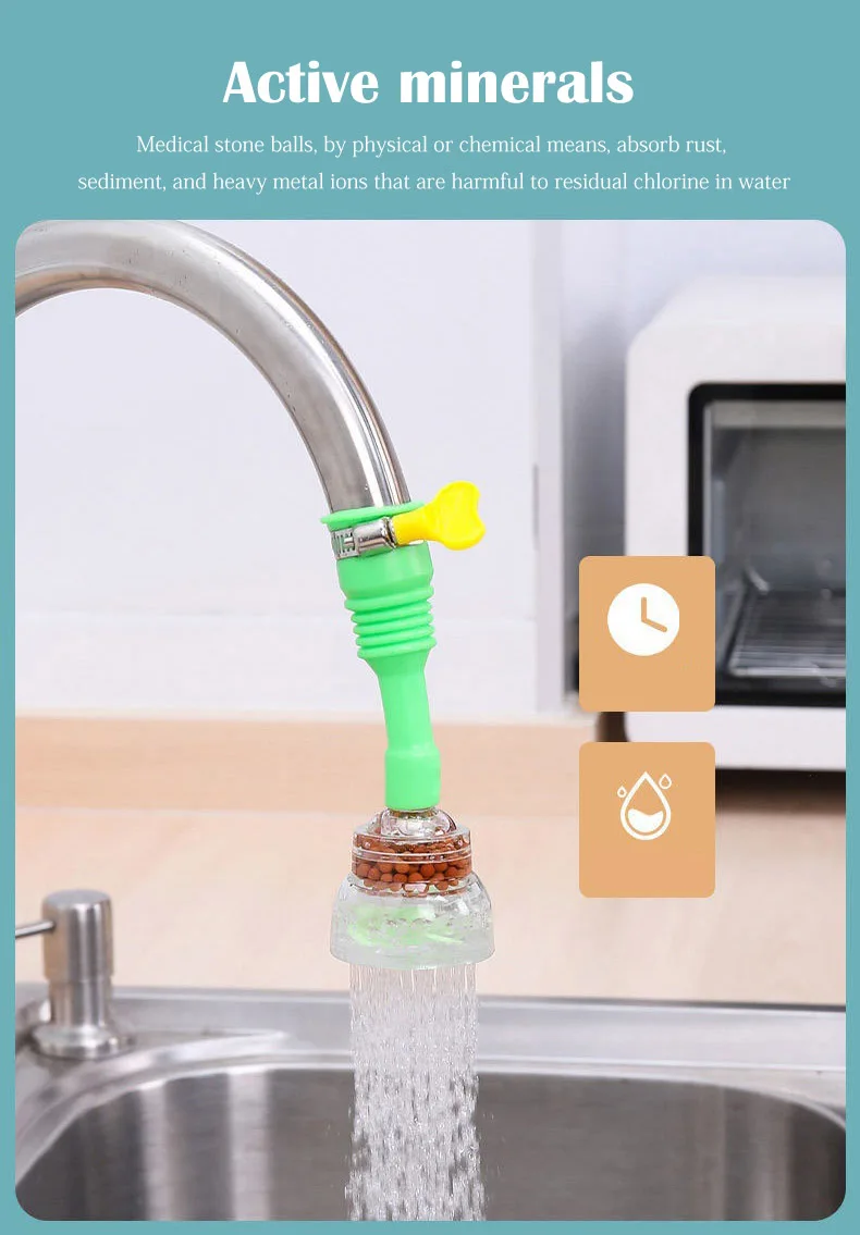 Kitchen Faucet Household Water Saving Nozzle Adapter 360 Swivel Retractable Tap Filter Splash-proof Shower Head Sink Accessories