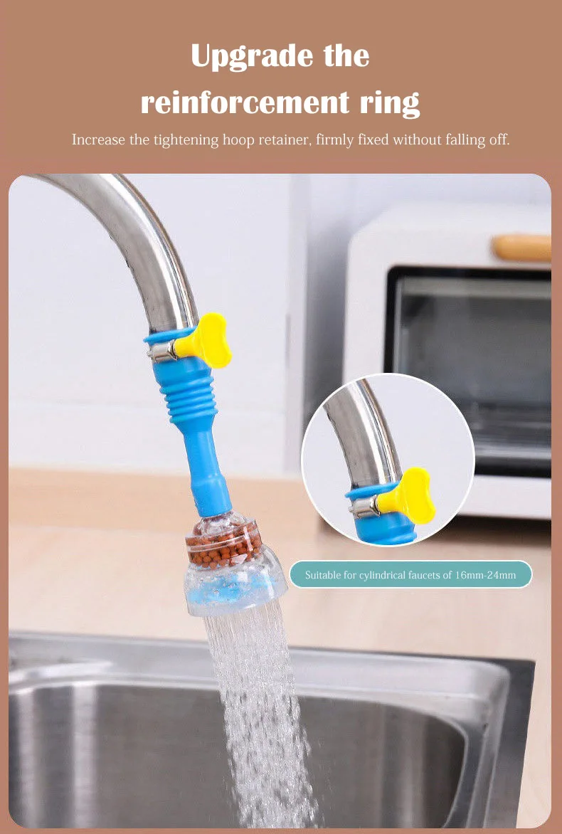 Kitchen Faucet Household Water Saving Nozzle Adapter 360 Swivel Retractable Tap Filter Splash-proof Shower Head Sink Accessories