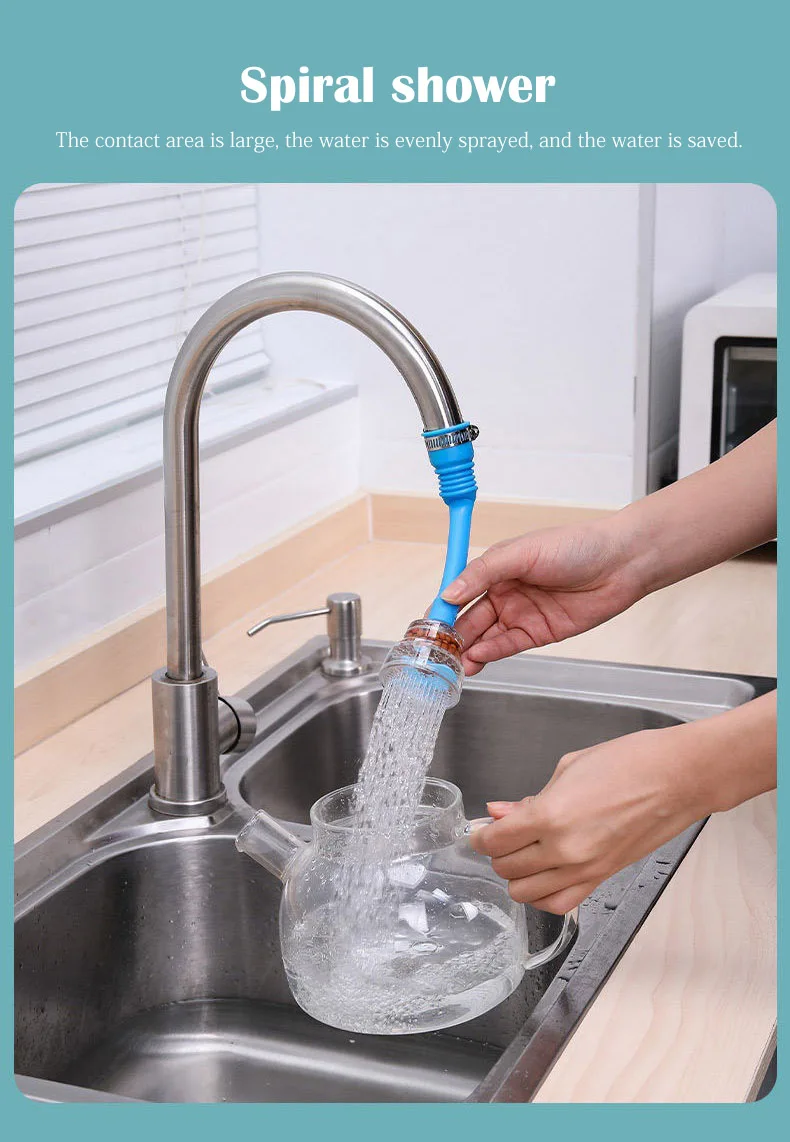 Kitchen Faucet Household Water Saving Nozzle Adapter 360 Swivel Retractable Tap Filter Splash-proof Shower Head Sink Accessories