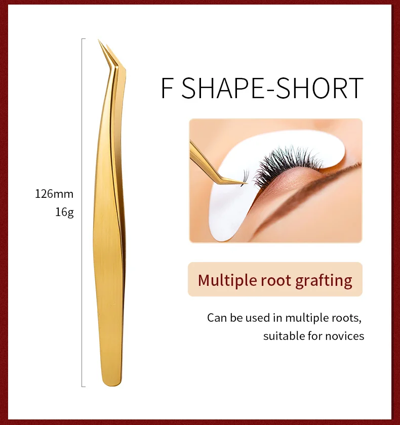 6PCS False Eyelash Tweezers Set For Fake Fan Lashes Extensions Planting Eyebrow Clip Eyelashes Tongs Makeup Nail Tools Kit