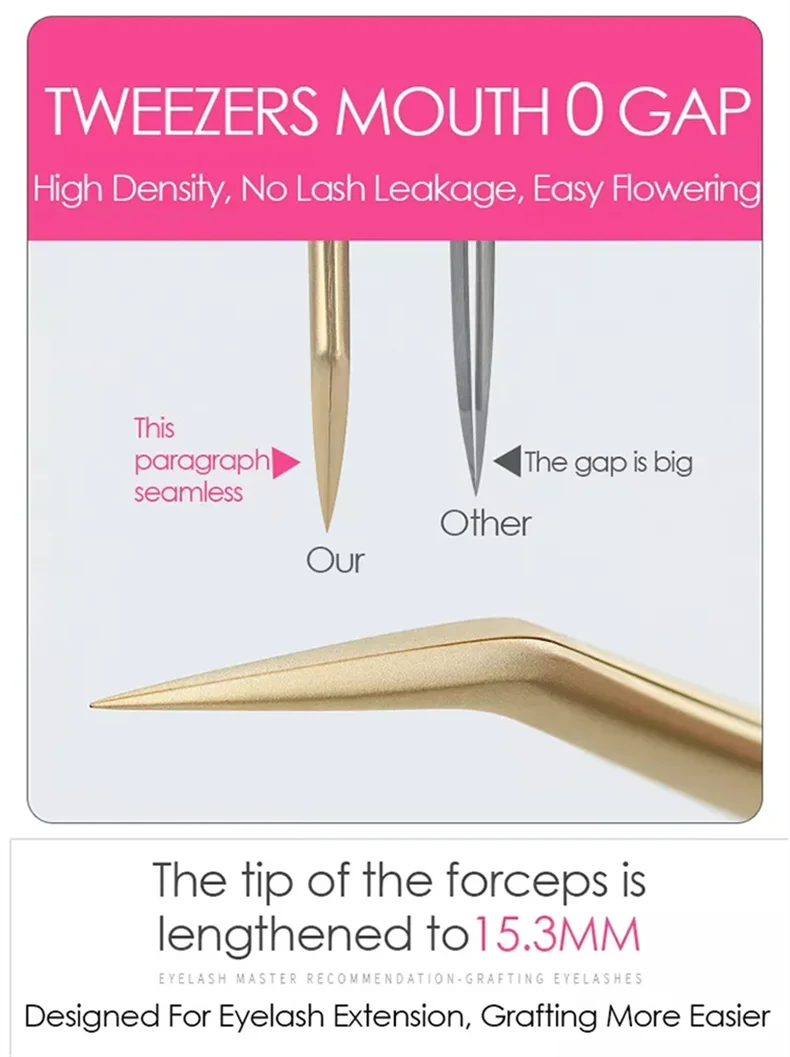 6PCS False Eyelash Tweezers Set For Fake Fan Lashes Extensions Planting Eyebrow Clip Eyelashes Tongs Makeup Nail Tools Kit