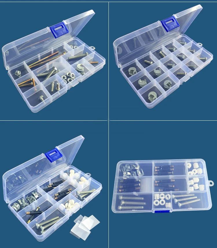 15 Grids Transparent Plastic Storage Organizer Compartment Adjustable Container Box For Jewelry Button Rectangle Box Case