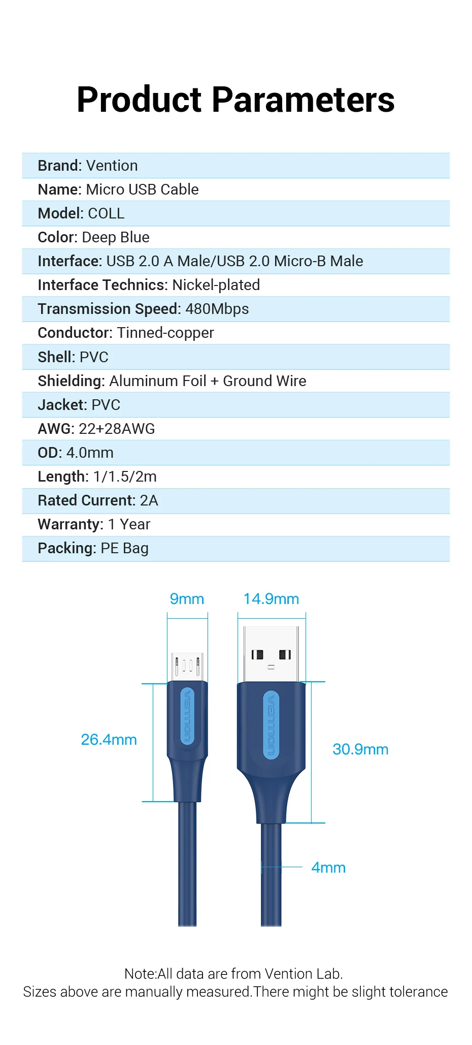 Vention Micro USB Cable 3A Fast Charging Wire for Android Tablet Mobile Phone Cord for Samsung Xiaomi HTC USB Charger Data Cable