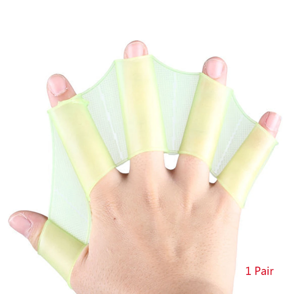 1Pair Unisex Frog Type Silicone Girdles Swimming Hand Fins Finger Webbed Gloves Paddle Water Sports Frog Claw Swimming Equipment