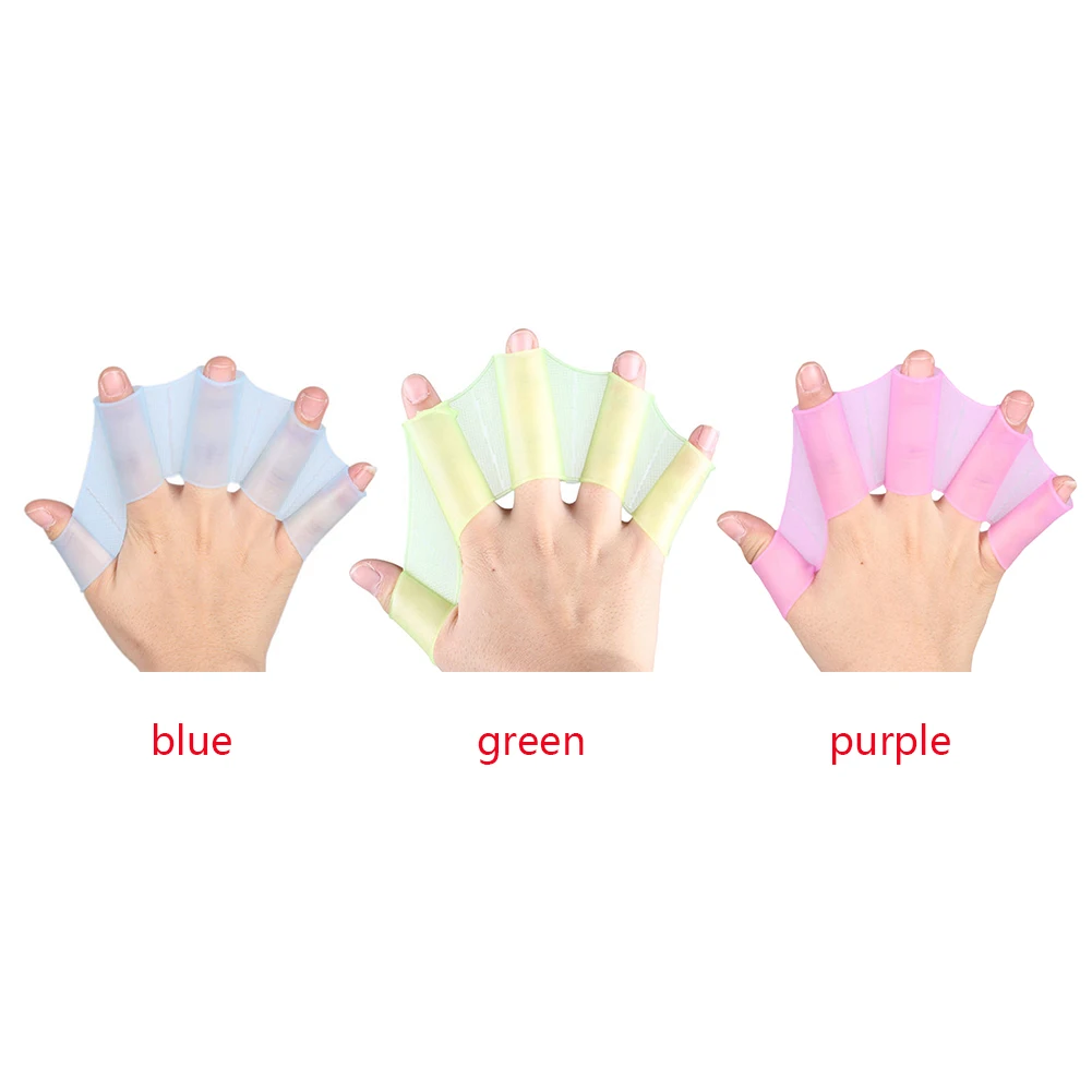 1Pair Unisex Frog Type Silicone Girdles Swimming Hand Fins Finger Webbed Gloves Paddle Water Sports Frog Claw Swimming Equipment