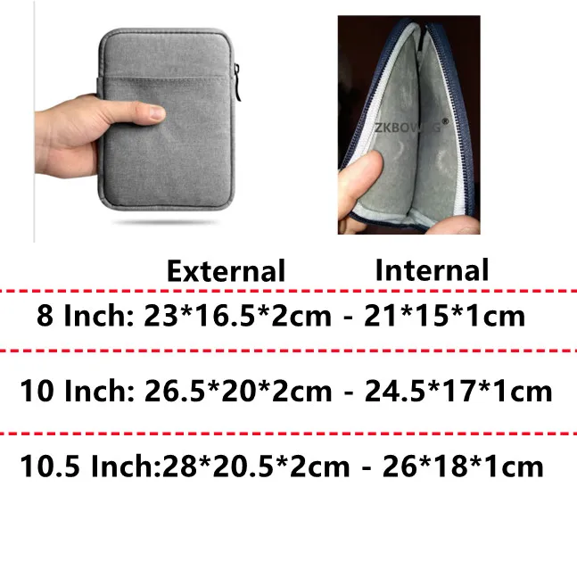 Sleeve Case for GPD Pocket 1 2 7 Inch Mini Laptop XD/WIN/WIN2/XD Plus 6'' 8.0 8.4 9.7 10.1 10.8 Inch Tablet Universal Pouch Bag