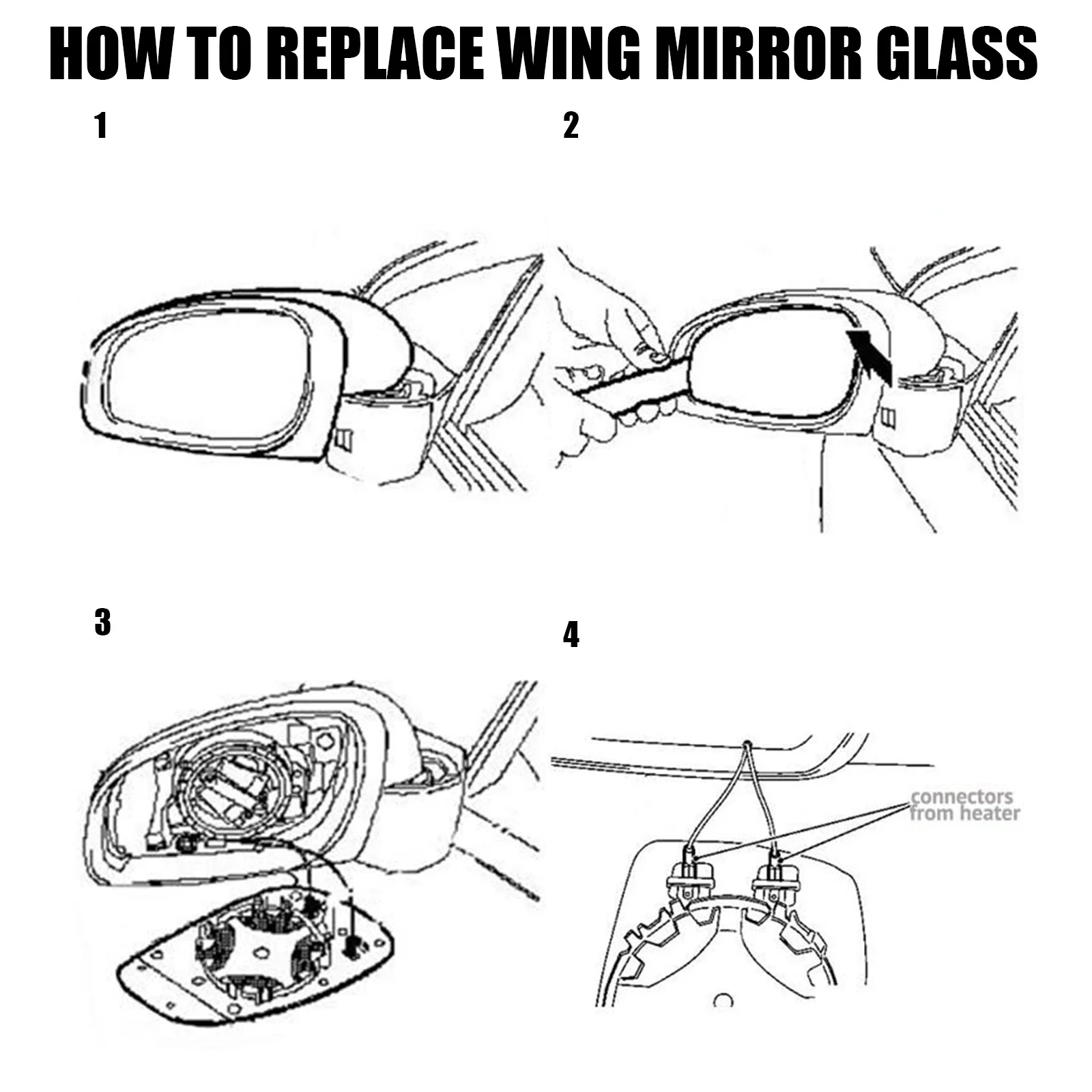 Car Door Wing Mirror Rearview Glass Left Hand Side Heated Convex With Plate For Opel Vauxhall Astra H 2004 2005 2006 2007 2008