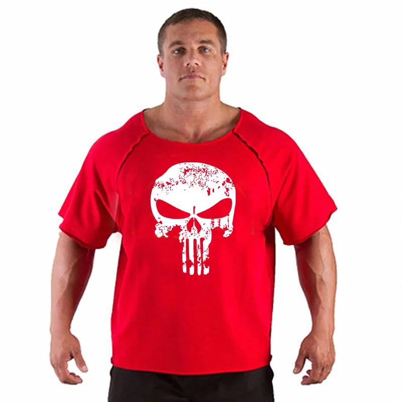 Men's T Shirts Fitness Men Bodybuilding Shirt Batwing Sleeve Rag shirt Gym Fitness Muscle Running T shirt