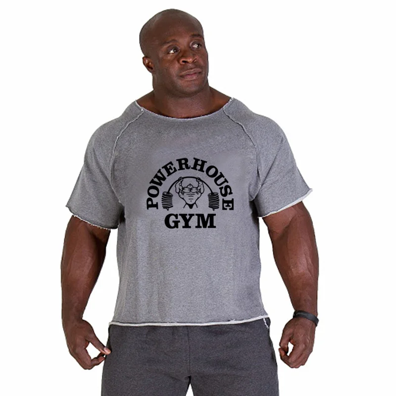 Men's T Shirts Fitness Men Bodybuilding Shirt Batwing Sleeve Rag shirt Gym Fitness Muscle Running T shirt