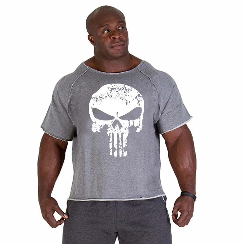 Men's T Shirts Fitness Men Bodybuilding Shirt Batwing Sleeve Rag shirt Gym Fitness Muscle Running T shirt