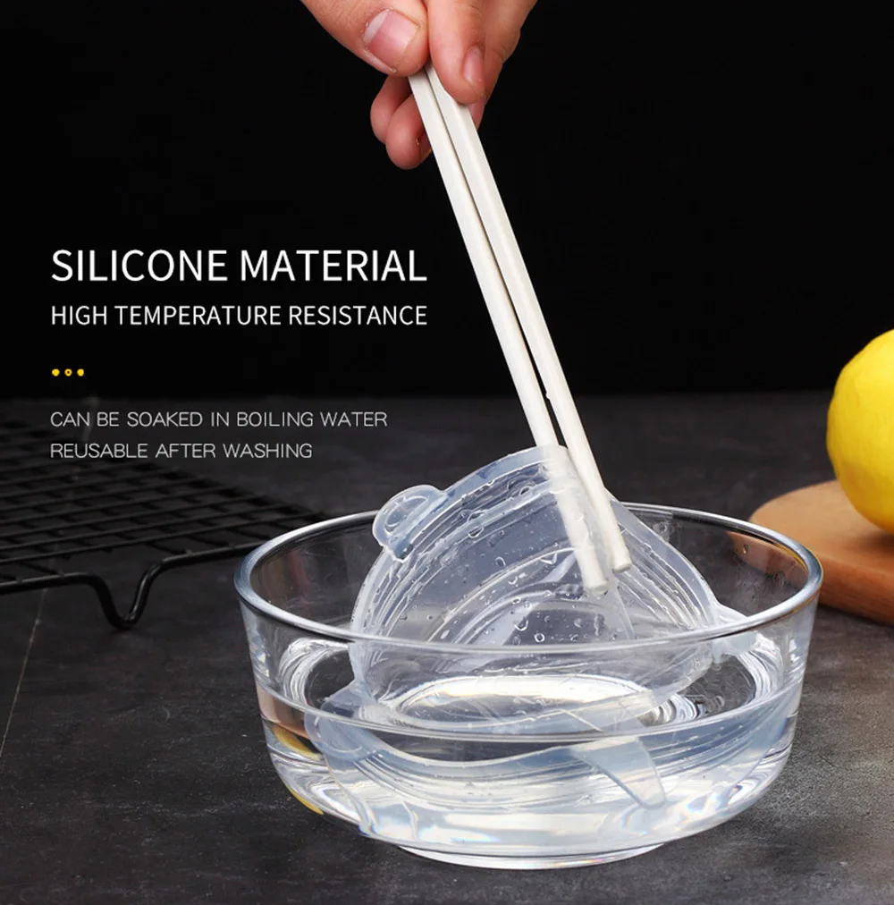 6 PCS Reusable Silicone Covers Caps Adaptable Silicone Lids For Cans Food Dishes Fresh-keeping Kitchen Accessories Utensils