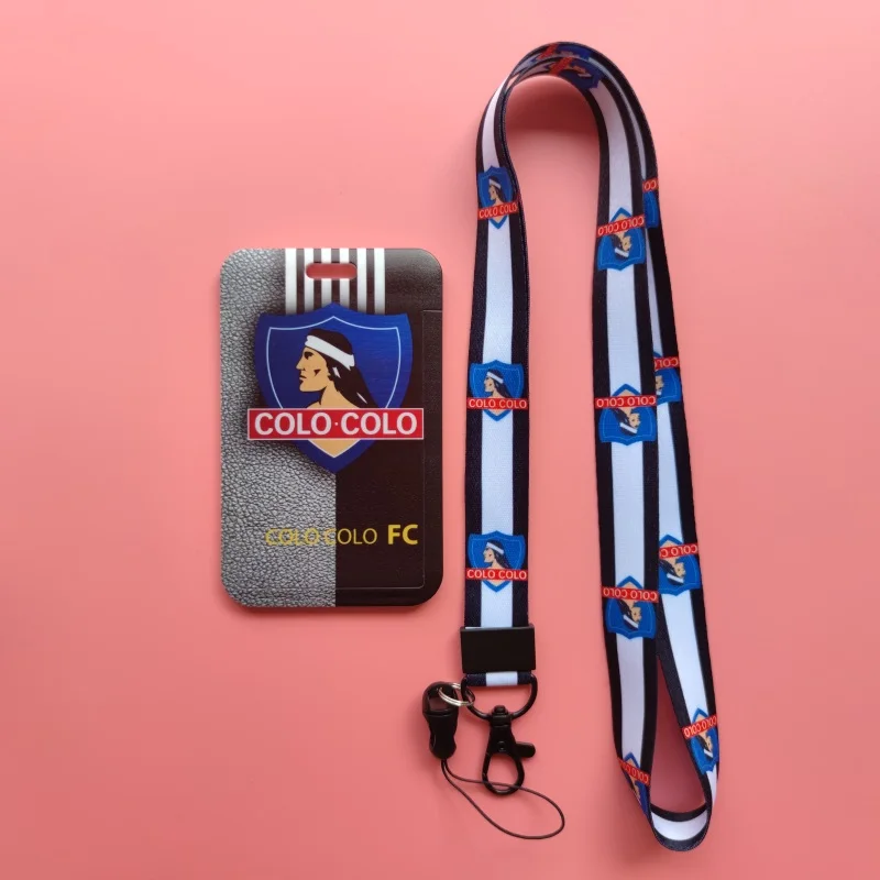 Chile Football Team Card Holder Neck Strap Keychain Bus Card Case Lanyard Men Visit Door Identity Badge Holders Students Gift