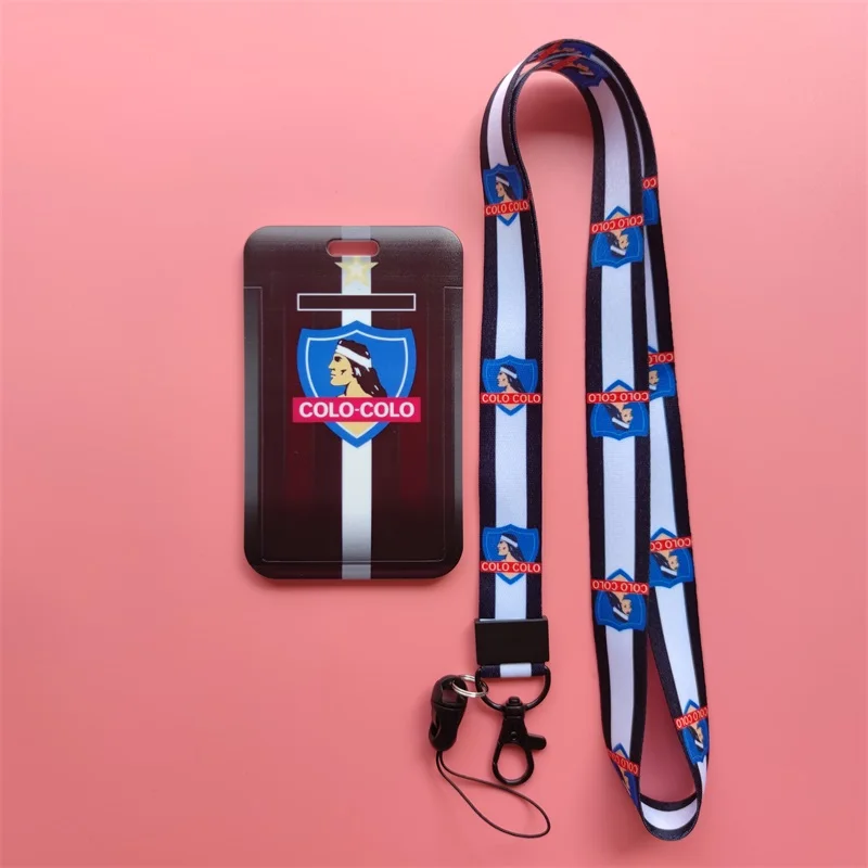 Chile Football Team Card Holder Neck Strap Keychain Bus Card Case Lanyard Men Visit Door Identity Badge Holders Students Gift