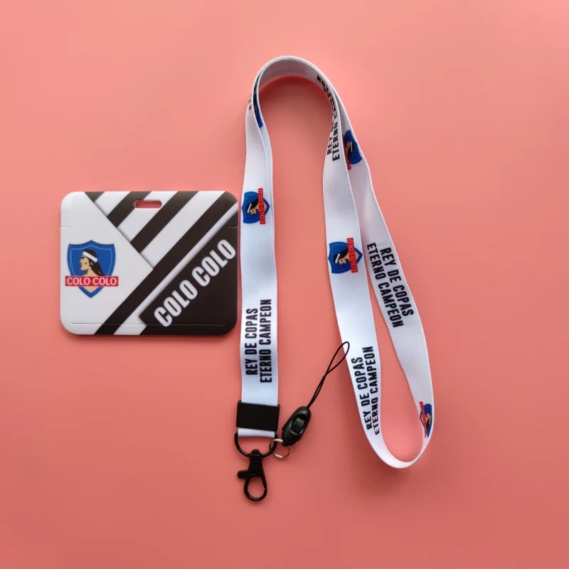 Chile Football Team Card Holder Neck Strap Keychain Bus Card Case Lanyard Men Visit Door Identity Badge Holders Students Gift
