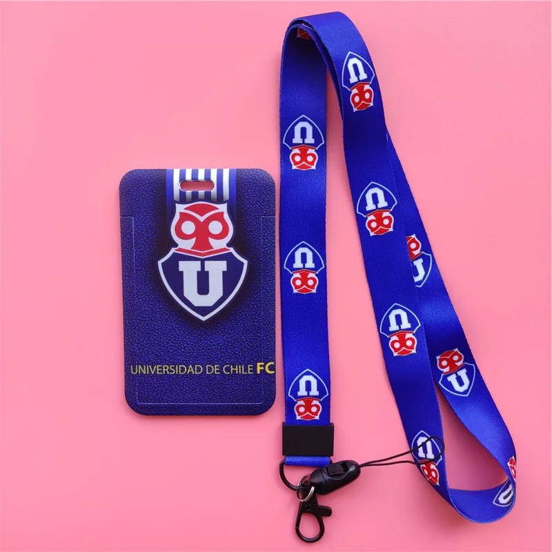 Chile Football Team Card Holder Neck Strap Keychain Bus Card Case Lanyard Men Visit Door Identity Badge Holders Students Gift