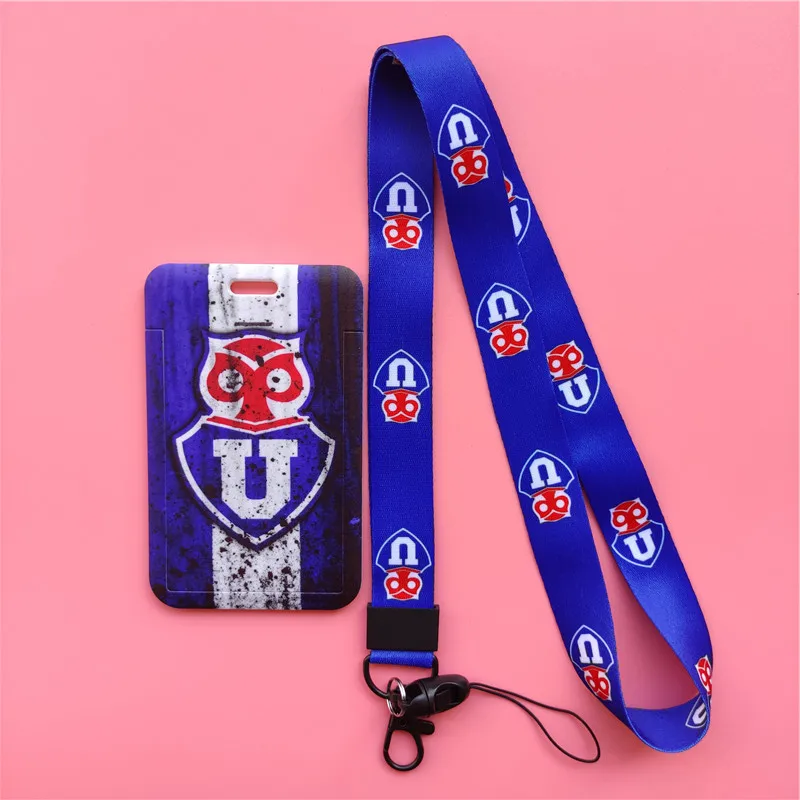 Chile Football Team Card Holder Neck Strap Keychain Bus Card Case Lanyard Men Visit Door Identity Badge Holders Students Gift