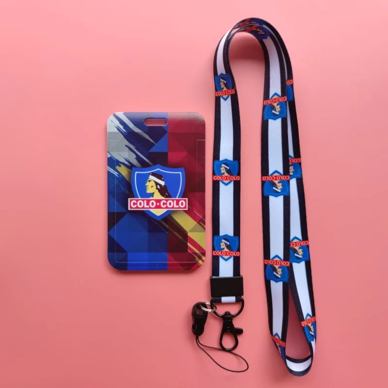 Chile Football Team Card Holder Neck Strap Keychain Bus Card Case Lanyard Men Visit Door Identity Badge Holders Students Gift