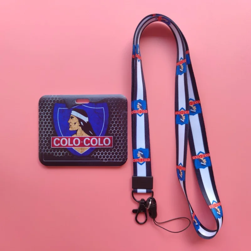 Chile Football Team Card Holder Neck Strap Keychain Bus Card Case Lanyard Men Visit Door Identity Badge Holders Students Gift